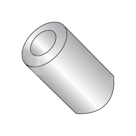 NEWPORT FASTENERS Round Spacer, 1/4 in Screw Size, Plain Stainless Steel, 1/4 in Overall Lg, 0.252 in Inside Dia 468264